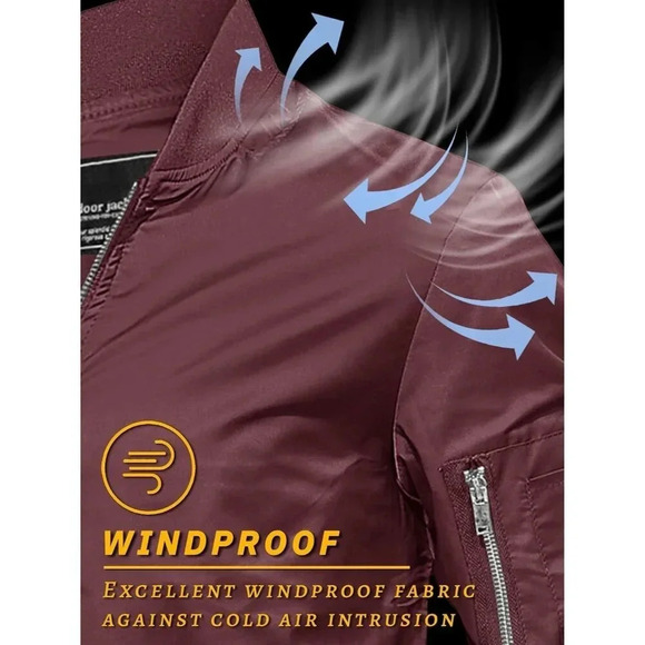 Men's Bomber Jacket Lightweight Casual Spring Fall Windbreaker Zip Up Coat - Picture 3 of 7